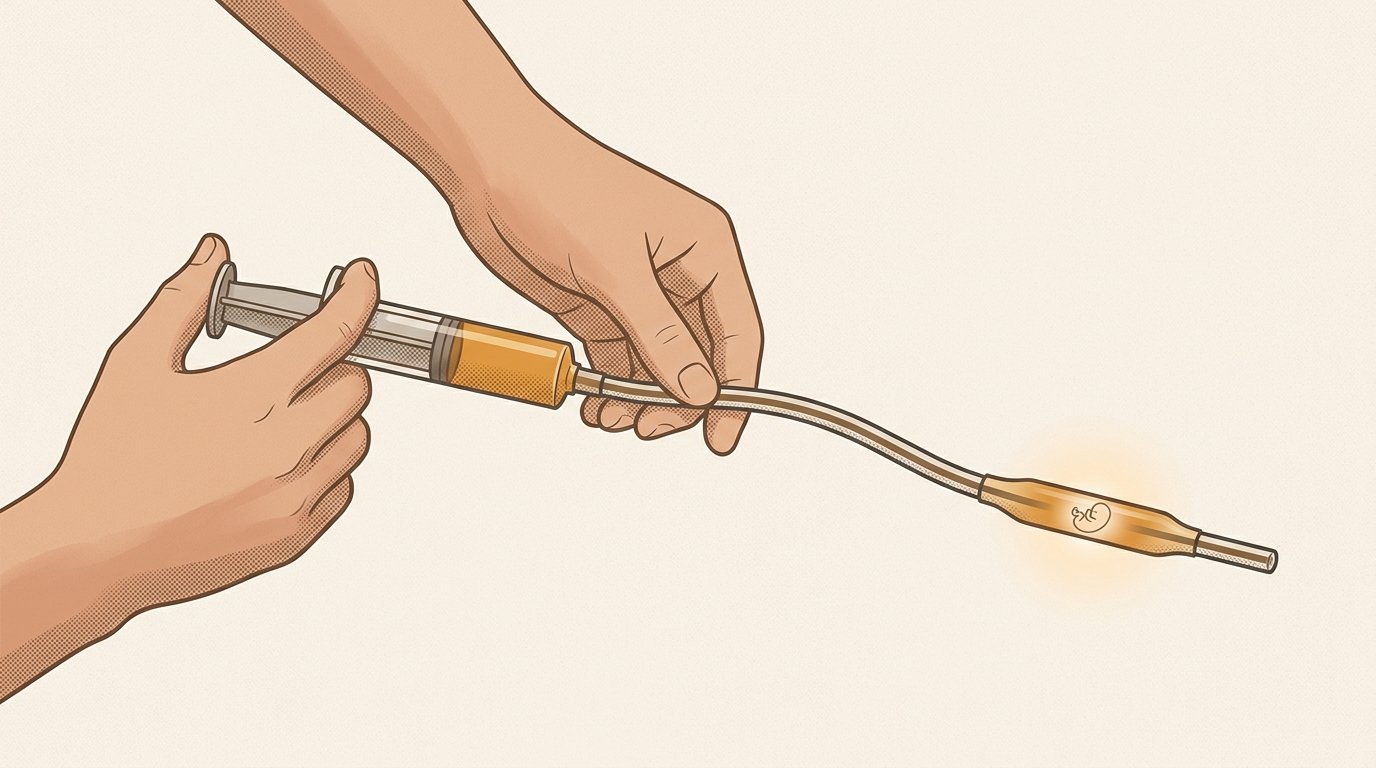 Catheter loaded — instrument ready. — variant A
