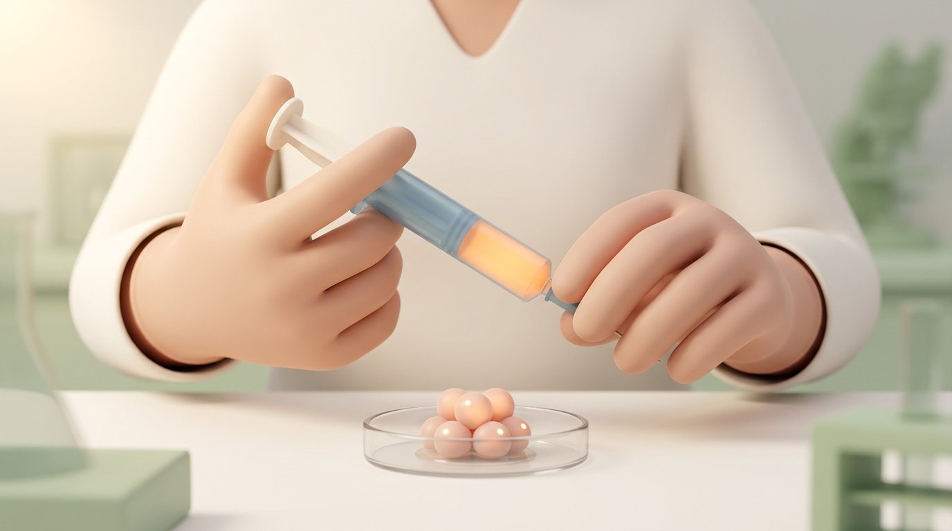 Embryologist with syringe. — variant D